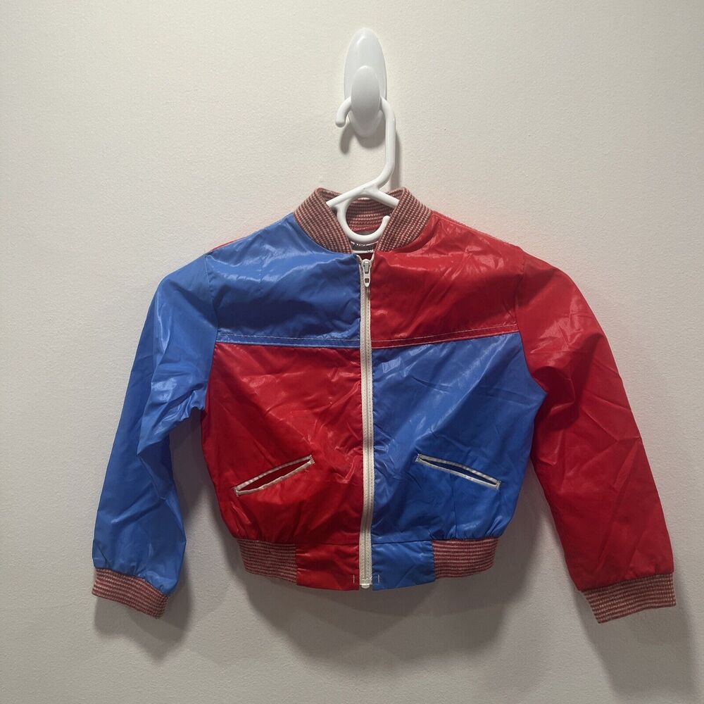 Vintage Rare Billy The Kid Nylon Blue Red Bomber Jacket 70s